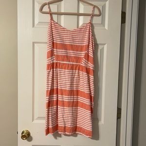 Beautiful Orange & White Spaghetti Strap Dress